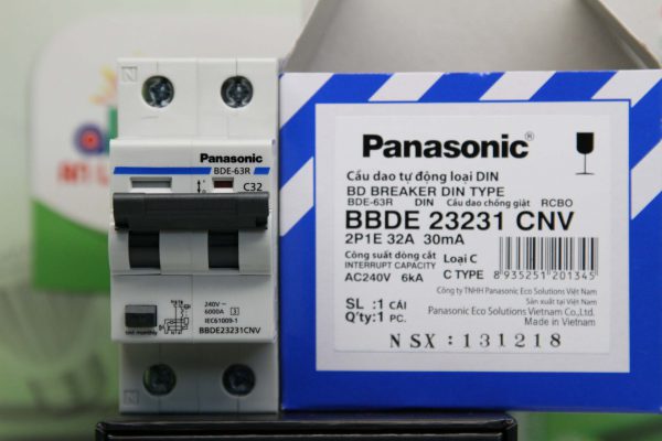 8 loại RCBO 2 pha Panasonic BBDE 23231CNV bảo vệ quá tải